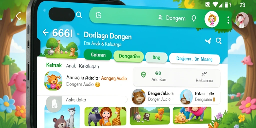 Tampilan antarmuka aplikasi 666I yang ramah anak.