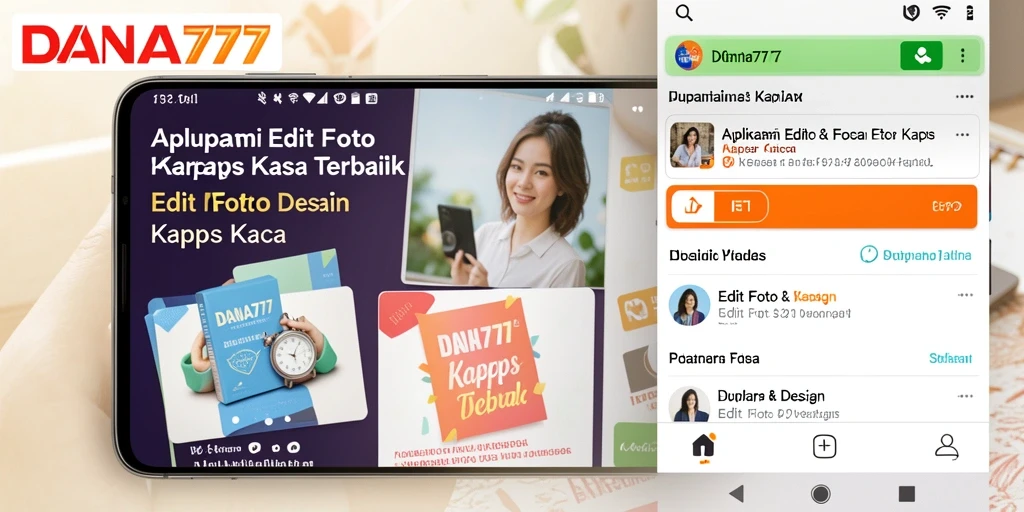 Antarmuka DANA777 yang menampilkan berbagai fitur editing foto kertas kaca.