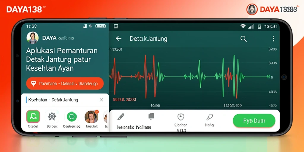 Tampilan aplikasi DAYA138 yang intuitif untuk pemantauan detak jantung.
