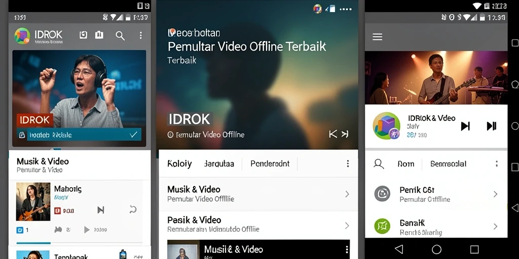 Tampilan antarmuka user-friendly dari IDROK untuk pemutar video offline.