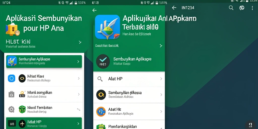 Tampilan antarmuka IN1234 untuk menyembunyikan aplikasi dengan mudah.
