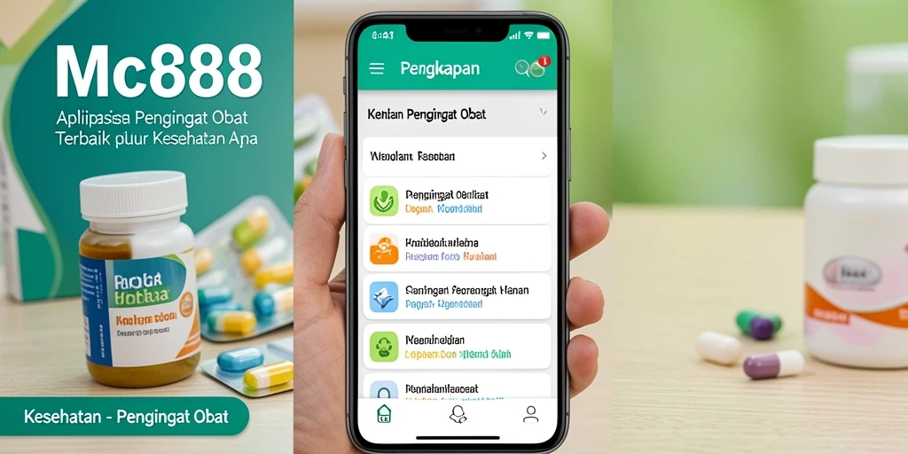 Antarmuka aplikasi MC888 menunjukkan pengingat obat yang jelas dan mudah digunakan.