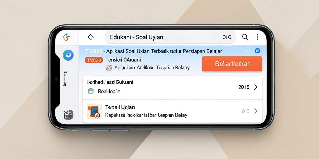 Tampilan antarmuka aplikasi TV888 untuk Soal Ujian.