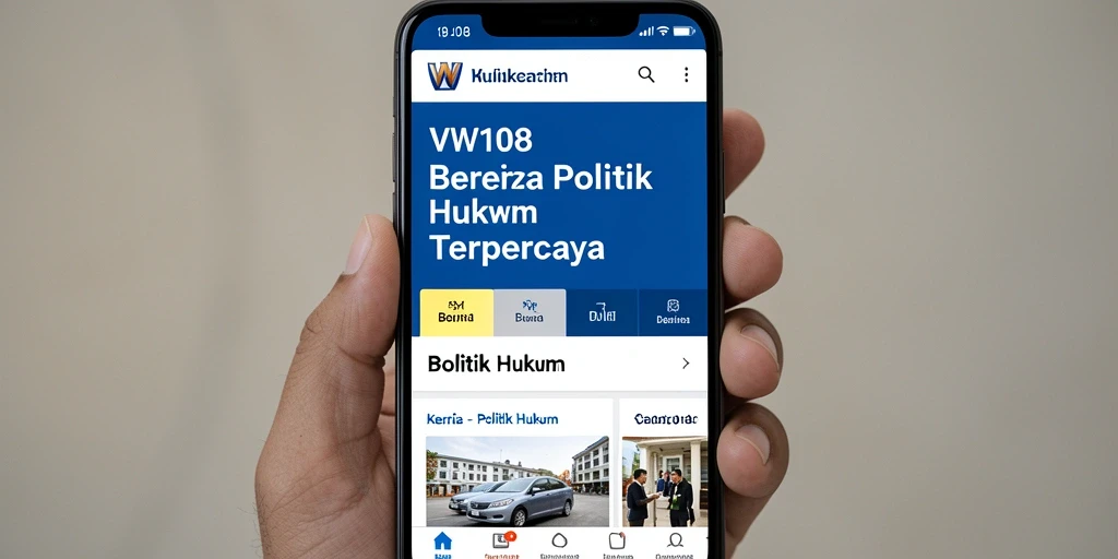 Antarmuka VW108 yang menarik dan informatif tentang berita politik hukum.